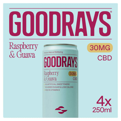 Goodrays Natural Cbd Raspberry & Guava Drink 4 X 250Ml — image 1