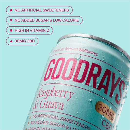 GOODRAYS Natural Cbd Raspberry & Guava Drink 4 X 250ml 4x250ml gallery