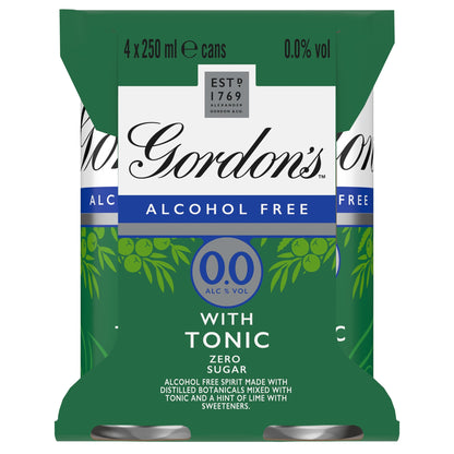 Gordon's Alcohol Free Spirit & Tonic with Lime Can 0% Vol 4x250ml — image 3
