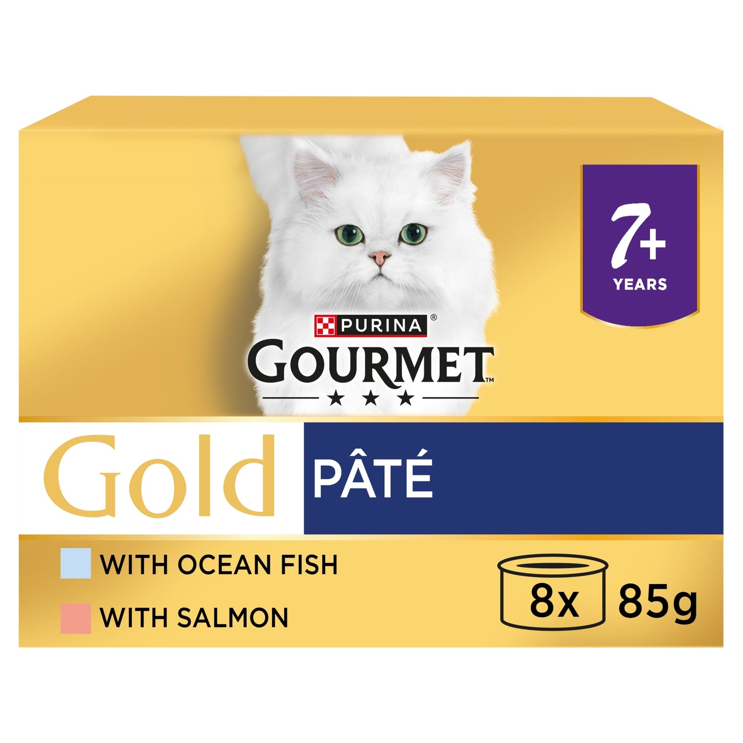 Gourmet Gold Senior Cat Food Tinned Pate Salmon 8X85g — image 1