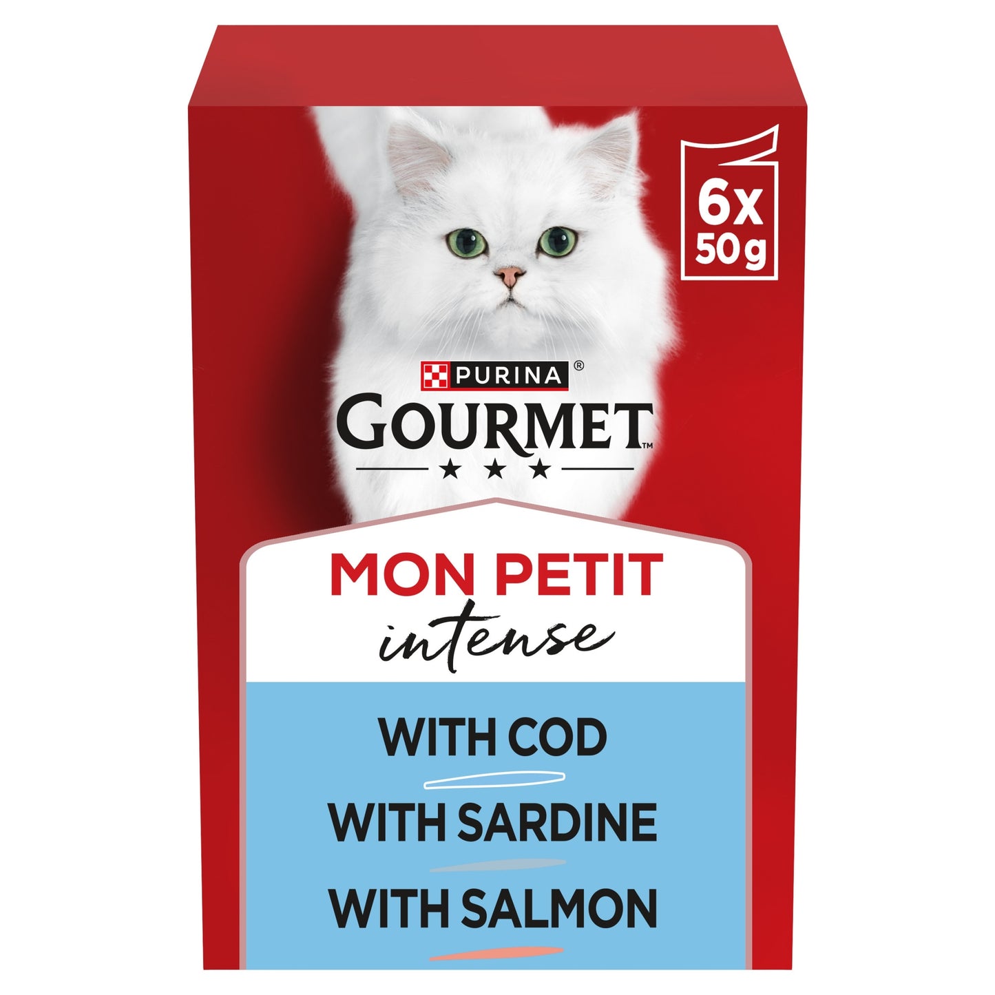 GOURMET Mon Petit Fish Variety Cod; Sardine; Salmon Wet Cat Food 6x50g — image 1
