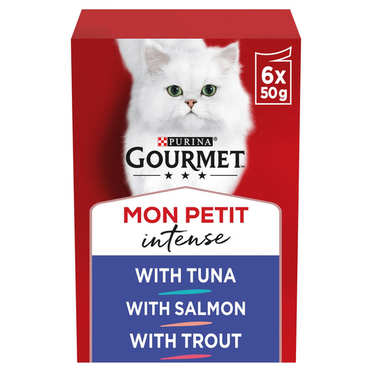 GOURMET Mon Petit Fish Variety Tuna; Salmon; Trout Wet Cat Food 6x50g — image 1
