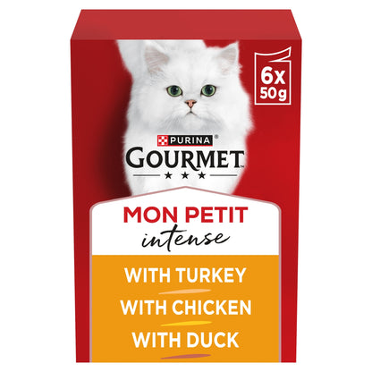 GOURMET Mon Petit Meaty Variety Duck; Chicken; Turkey Wet Cat Food 6x50g — image 1