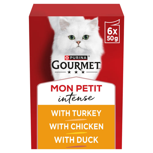 GOURMET Mon Petit Meaty Variety Duck; Chicken; Turkey Wet Cat Food 6x50g — image 1
