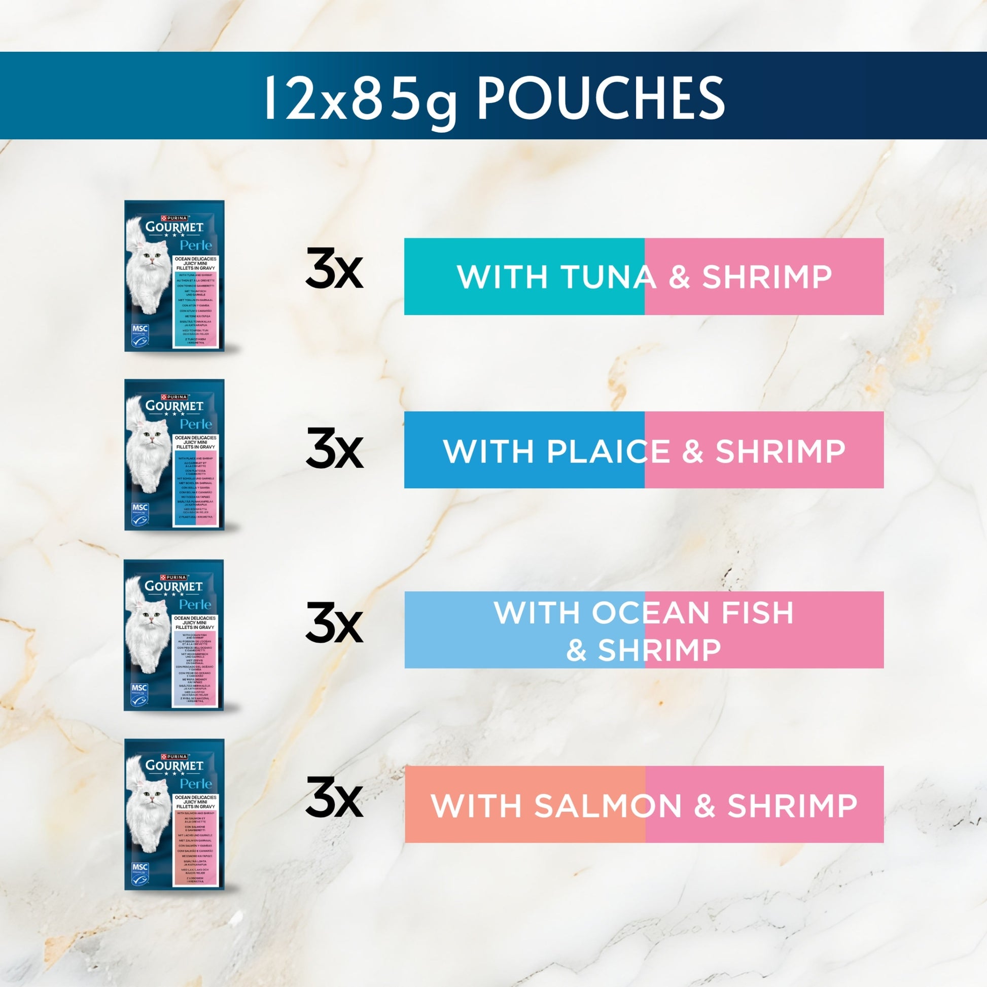 GOURMET Perle Ocean Delicacies in Gravy Wet Cat Food 12x85g — image 5