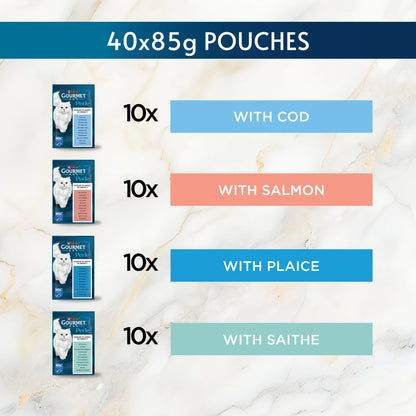 Gourmet Perle Ocean Flakes Cod, Salmon, Plaice, Saithe Wet Cat Food 40x85g — image 5
