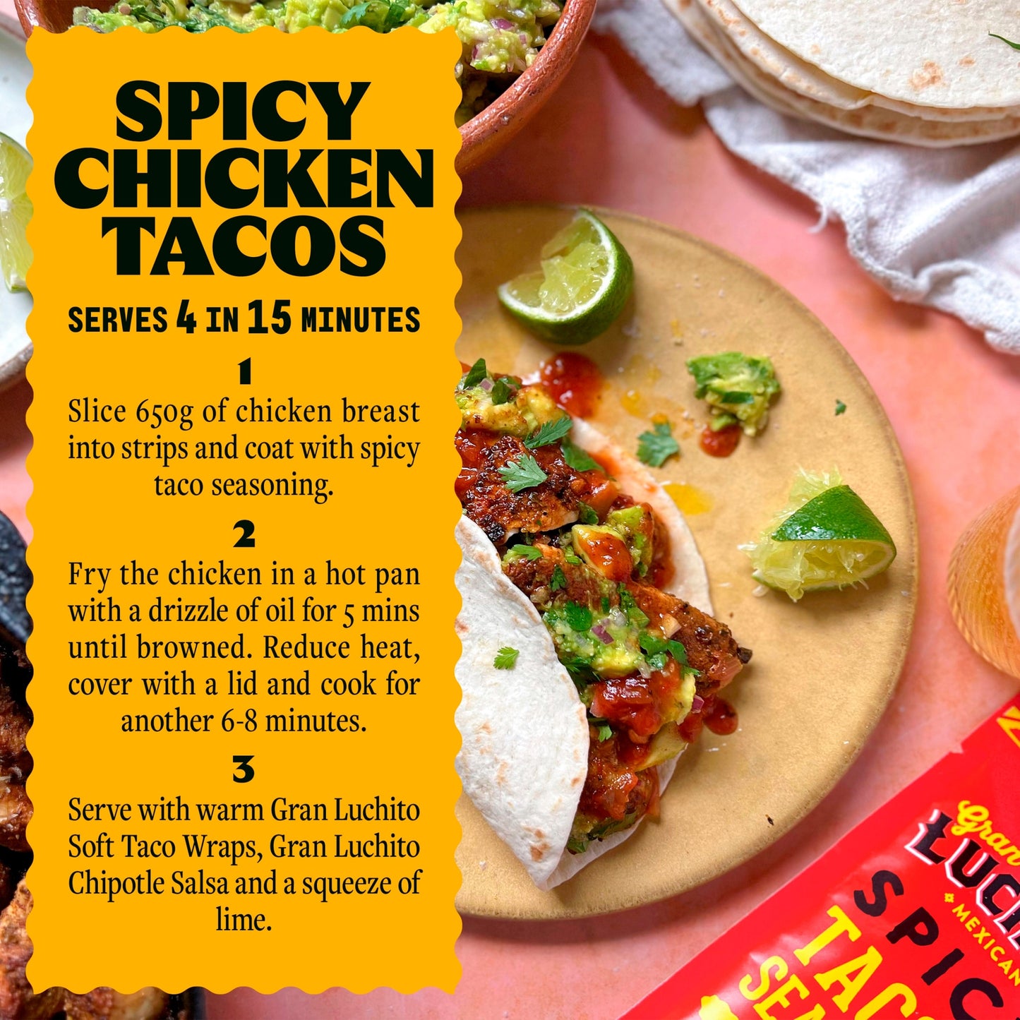 Gran Luchito Smoky Chipotle & Herbs Spicy Taco Seasoning 28g — image 2