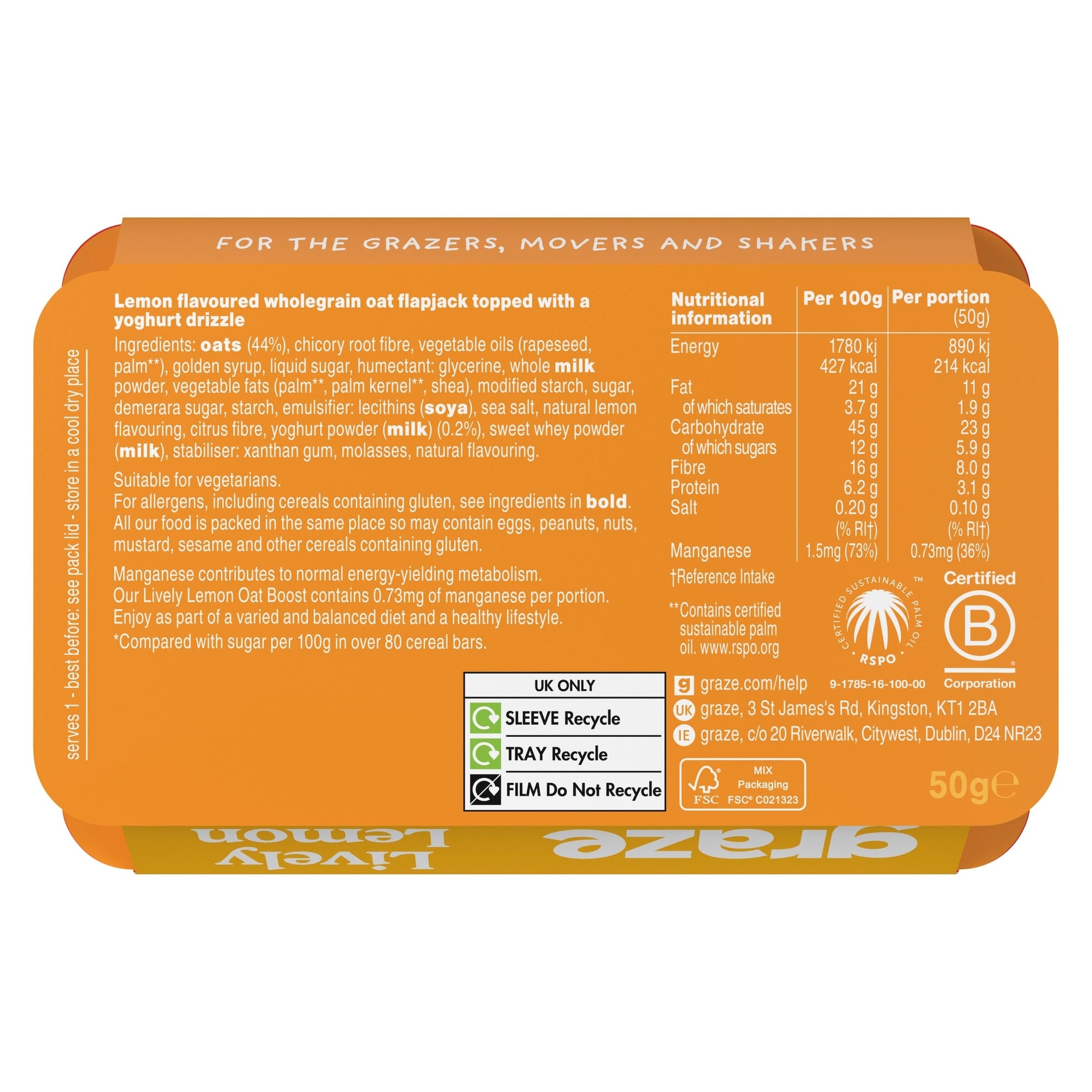 Graze Lively Lemon Oat Boosts 50g — image 2