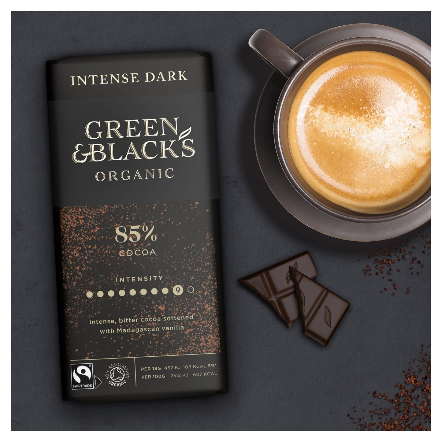 Green & Black's Organic 85% Dark Chocolate Bar 90g — image 2