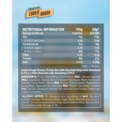 Grenade High Protein Low Sugar Bar Chocolate Chip Cookie Dough 60g — image 3
