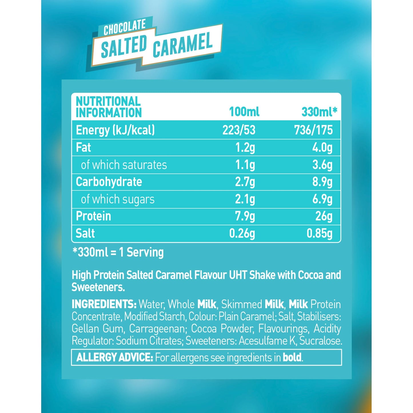 Grenade Protein Shake Chocolate Salted Caramel Flavour 330ml — image 2
