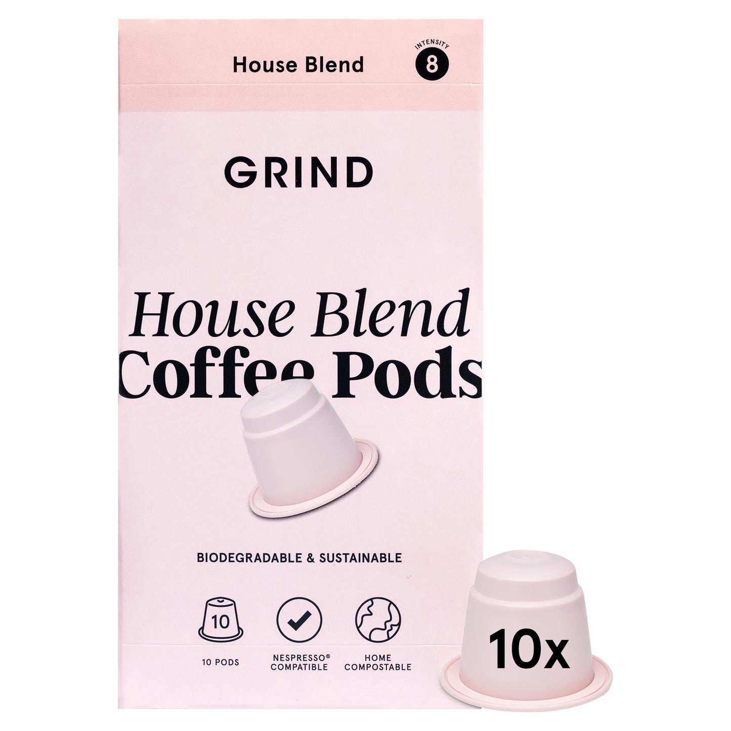 Grind House Blend Coffee Pods Biodegradable & Sustainable 10 Pack 52g — image 1