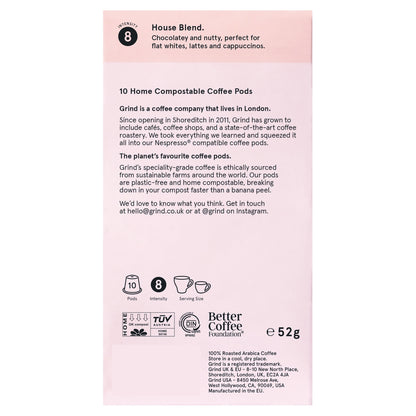 Grind House Blend Coffee Pods Biodegradable & Sustainable 10 Pack 52g — image 3