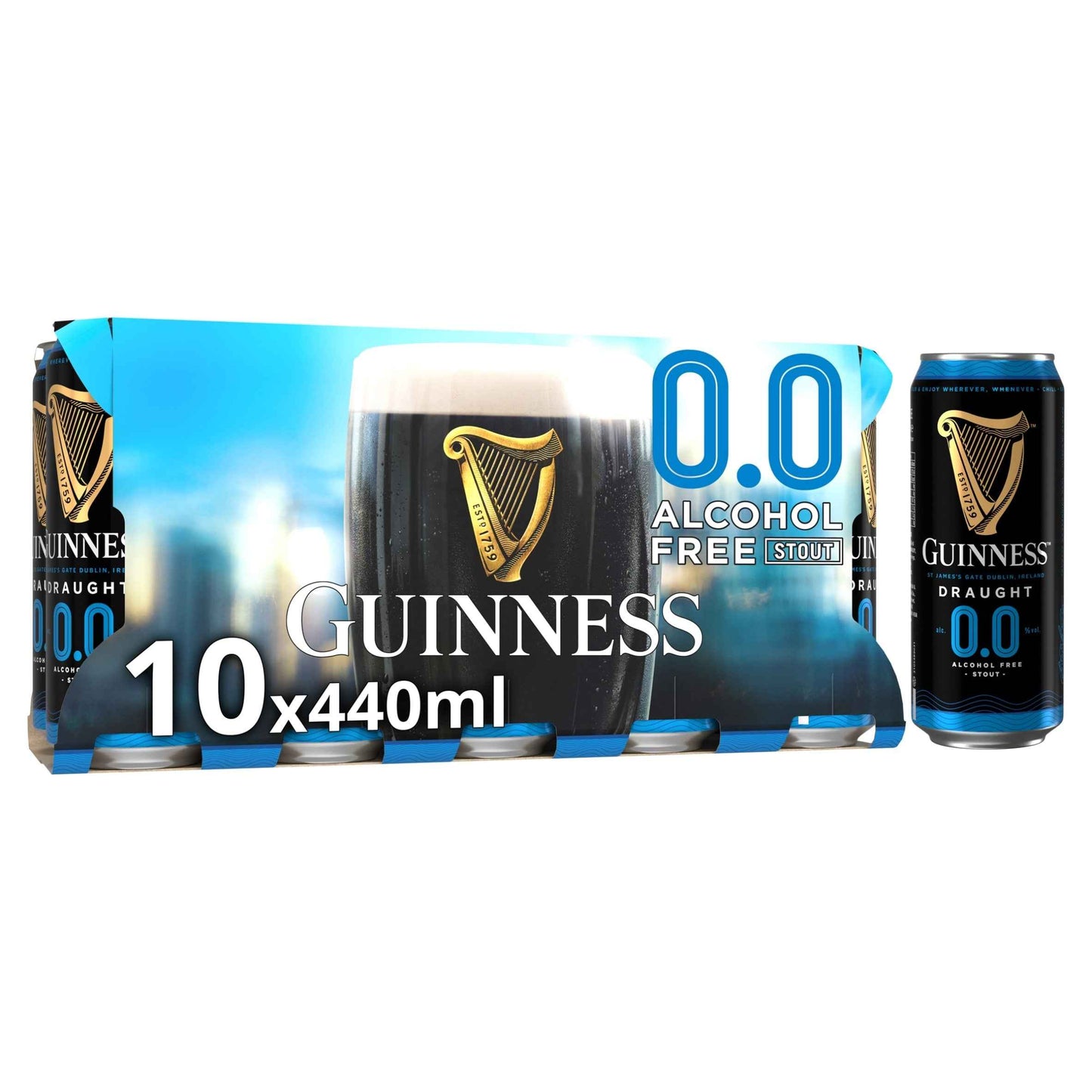 GUINNESS 0.0% Alcohol Free Draught Stout 10x440ml