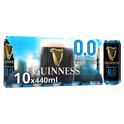 GUINNESS 0.0% Alcohol Free Draught Stout 10x440ml