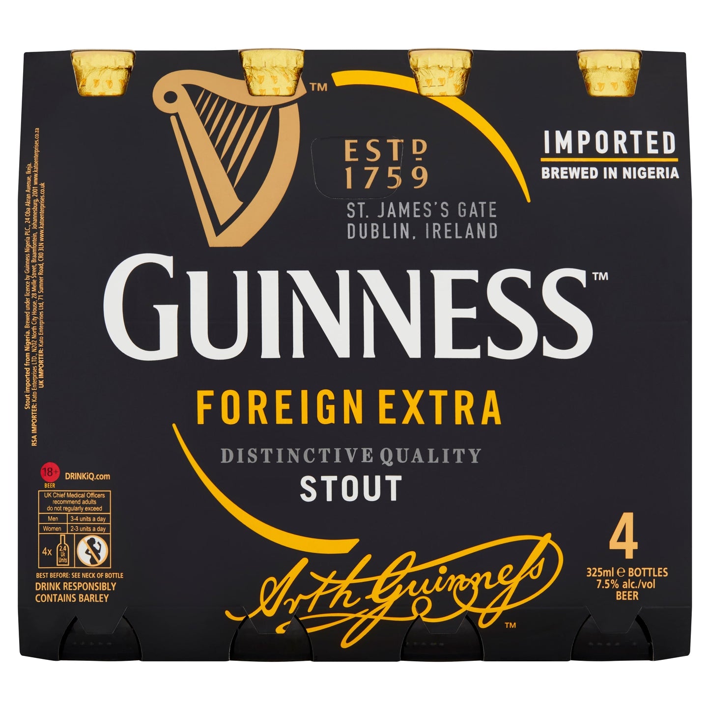 Guinness Foreign Extra Stout 4 x 325ml — image 1