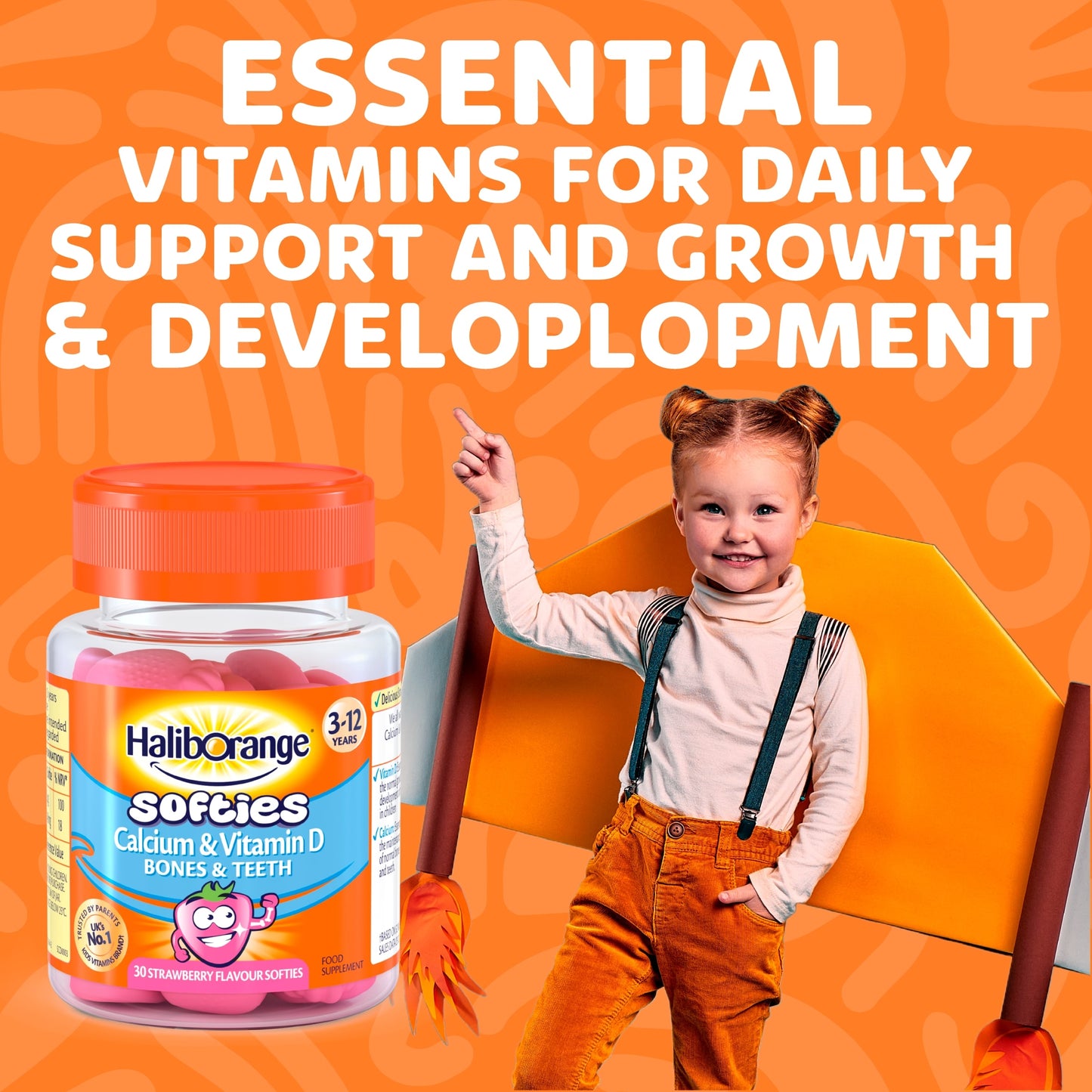 Haliborange Calcium & Vitamin D Strawberry Softies 30s — image 2