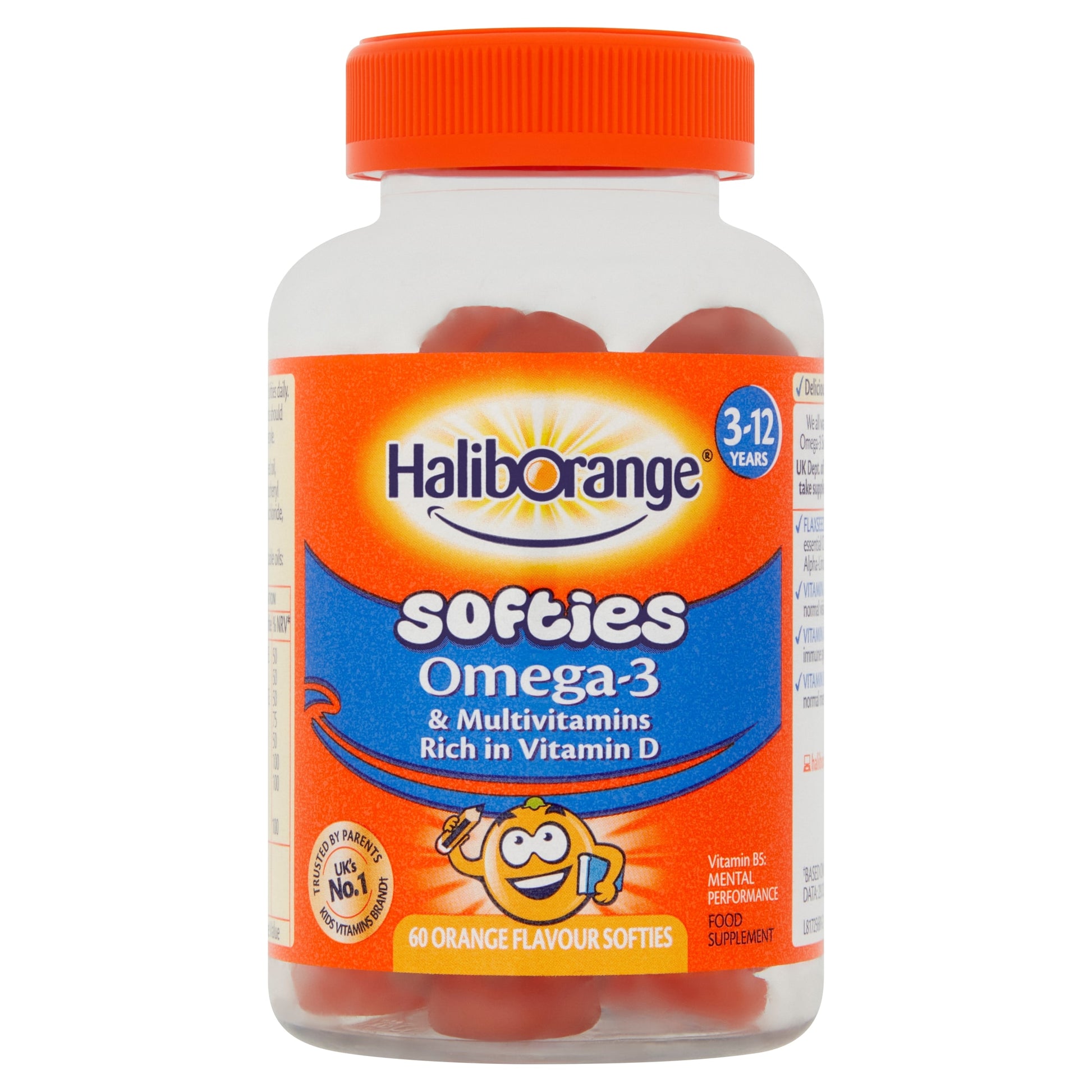 Haliborange Multivitamin with Omega-3 Orange Softies 60s — image 1