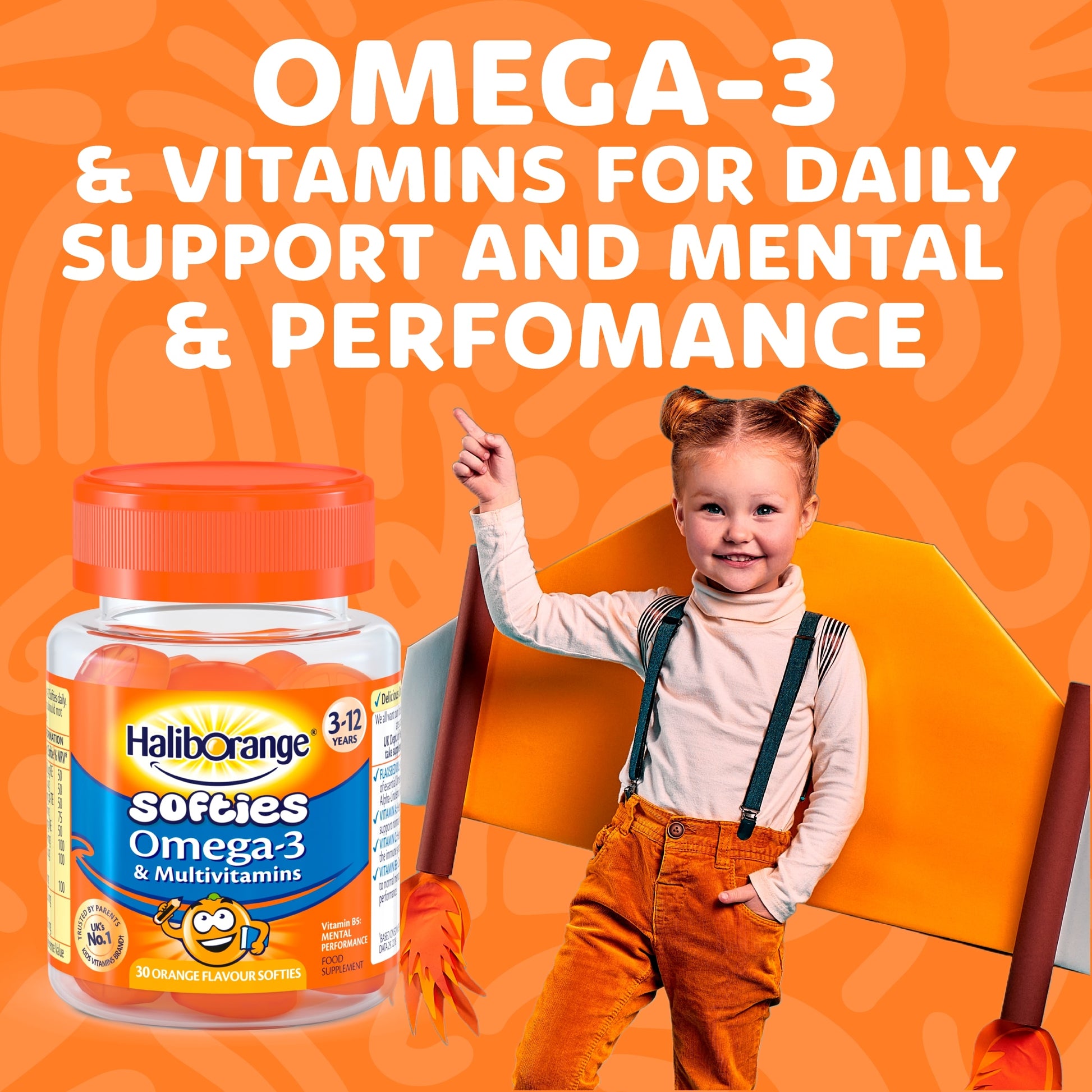 Haliborange Multivitamin with Omega-3 Orange Softies 60s — image 2