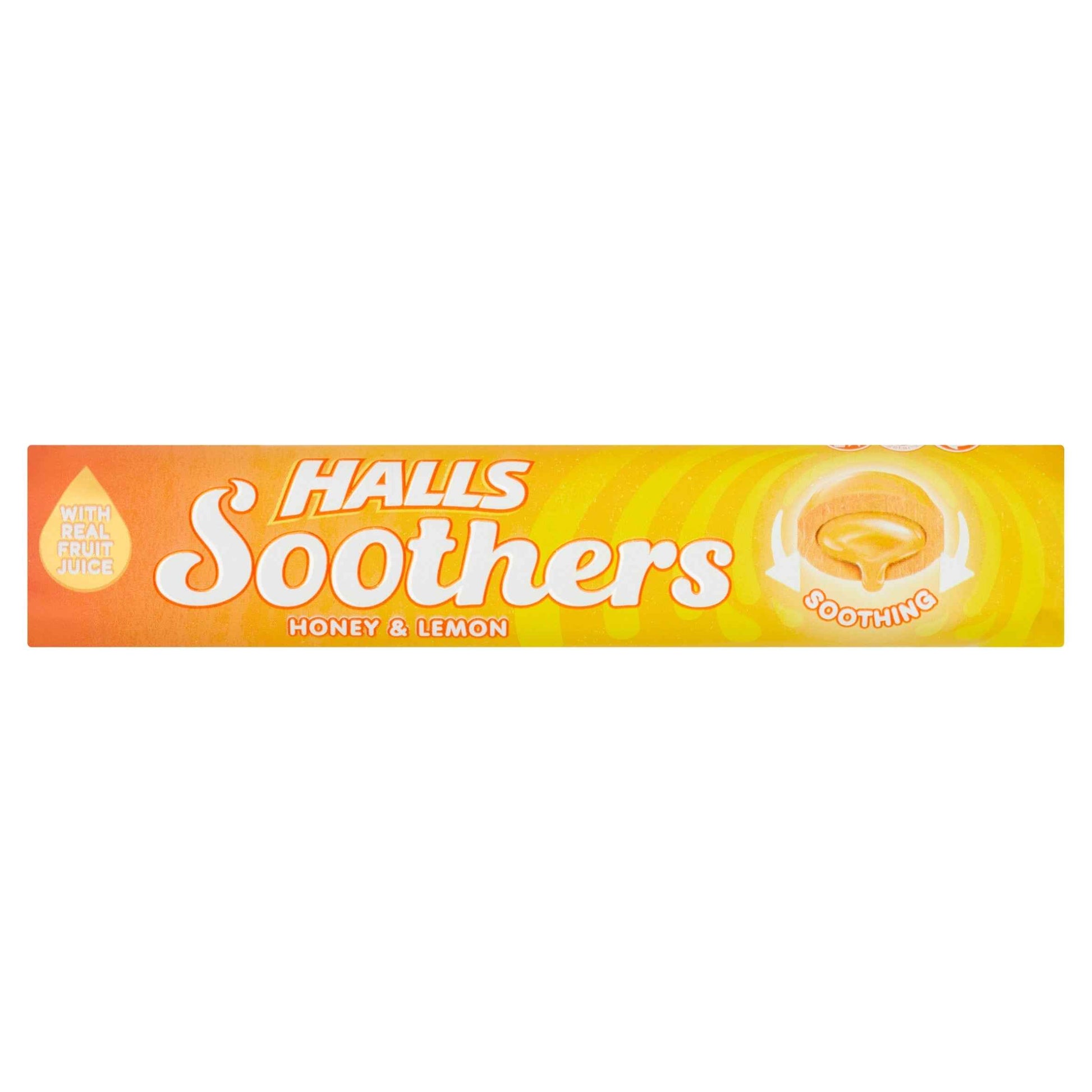 HALLS Soothers Honey & Lemon Sweets With Liquid Centres 45g