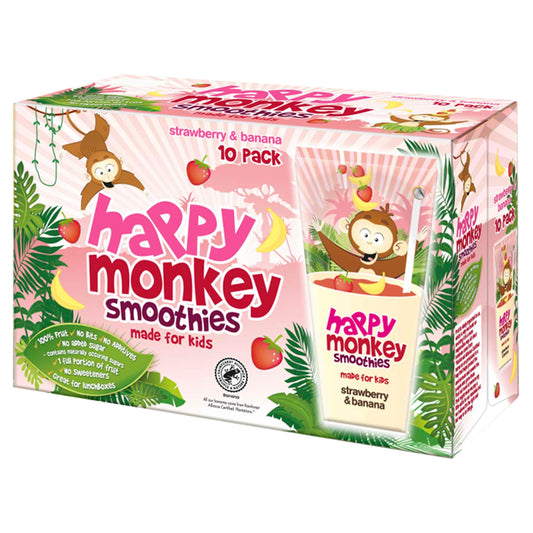 Happy Monkey Smoothies Strawberry & Banana 10 x 180ml — image 1