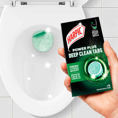 HARPIC Power Plus Deep Clean Mountain Pine Tabs 6 Pack 135g