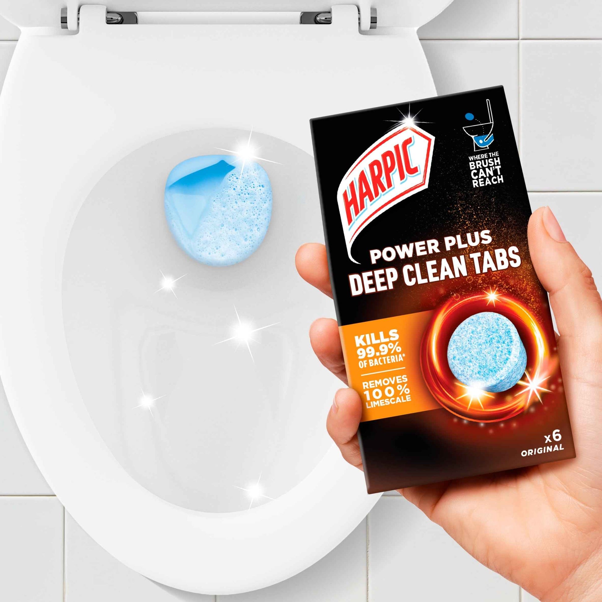 HARPIC Power Plus Deep Clean Tabs Toilet Cleaner Original 135g