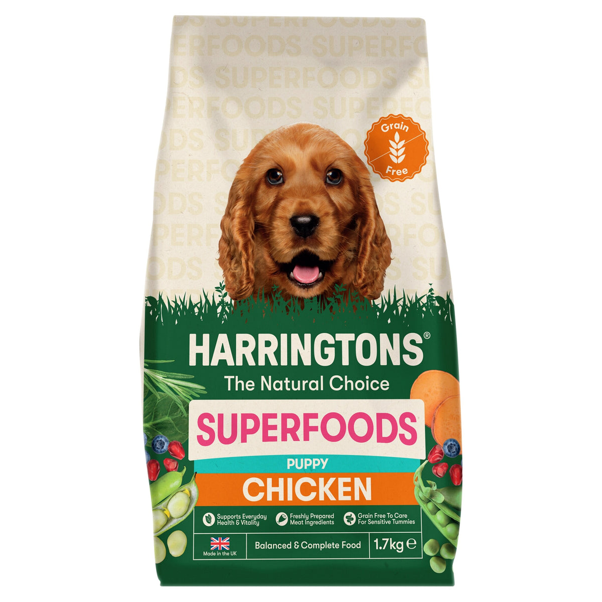 Harringtons Grain Free Superfoods Chicken with Vegetables Puppy Food 1.7kg — image 1