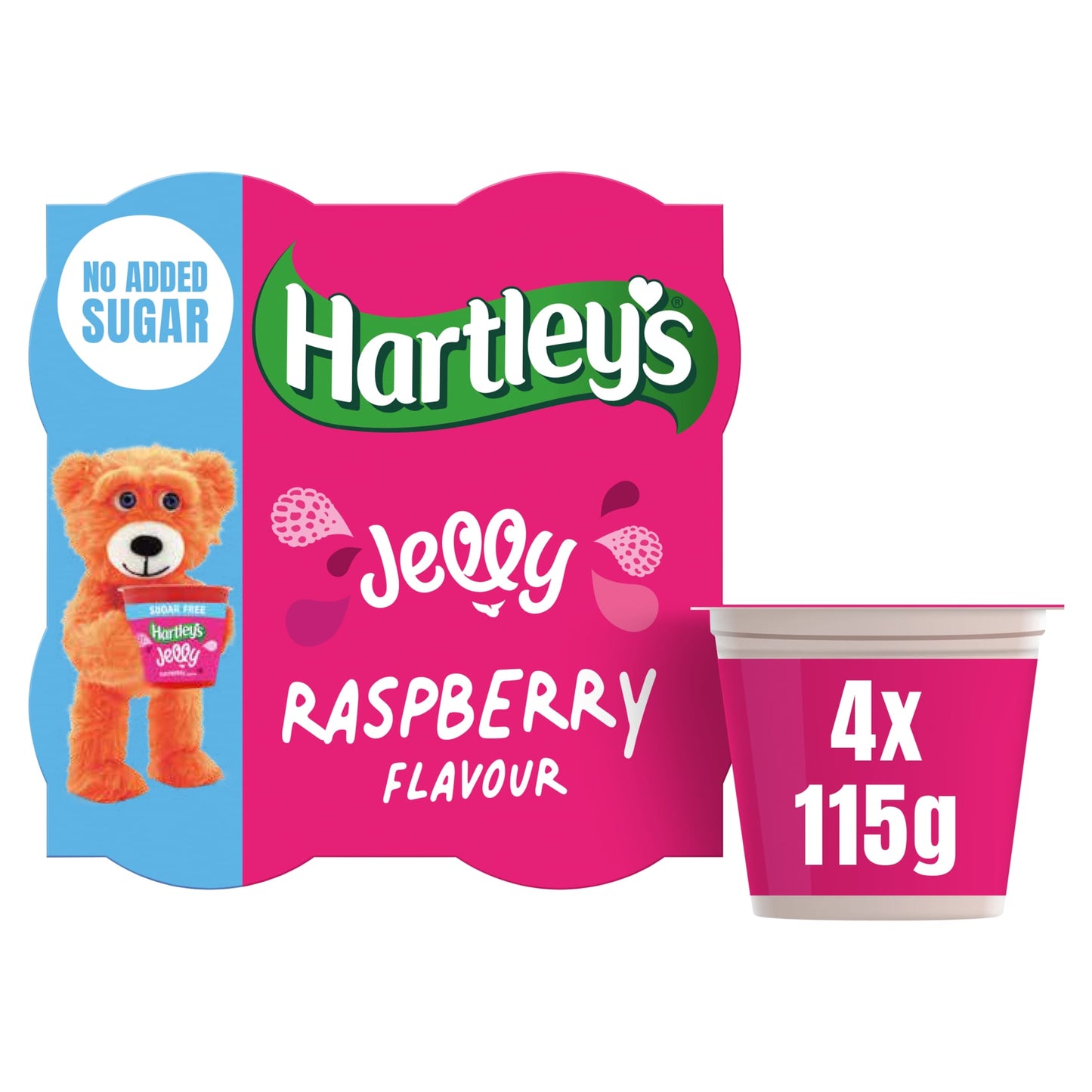 Hartley's No Added Sugar Jelly - Raspberry Flavour 4x115g — image 1