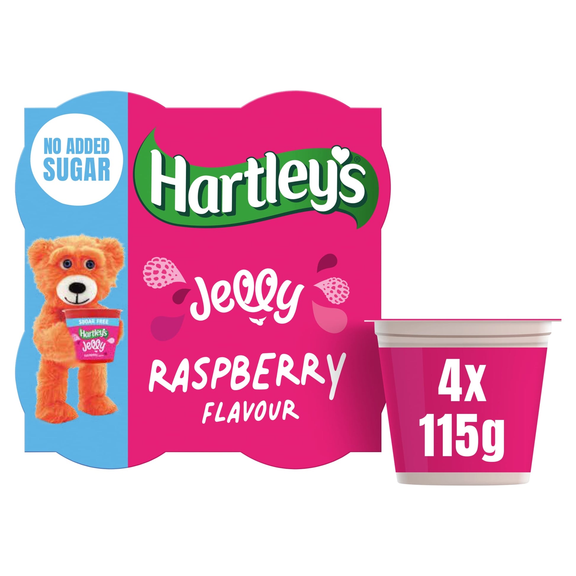 Hartley's No Added Sugar Jelly - Raspberry Flavour 4x115g — image 1