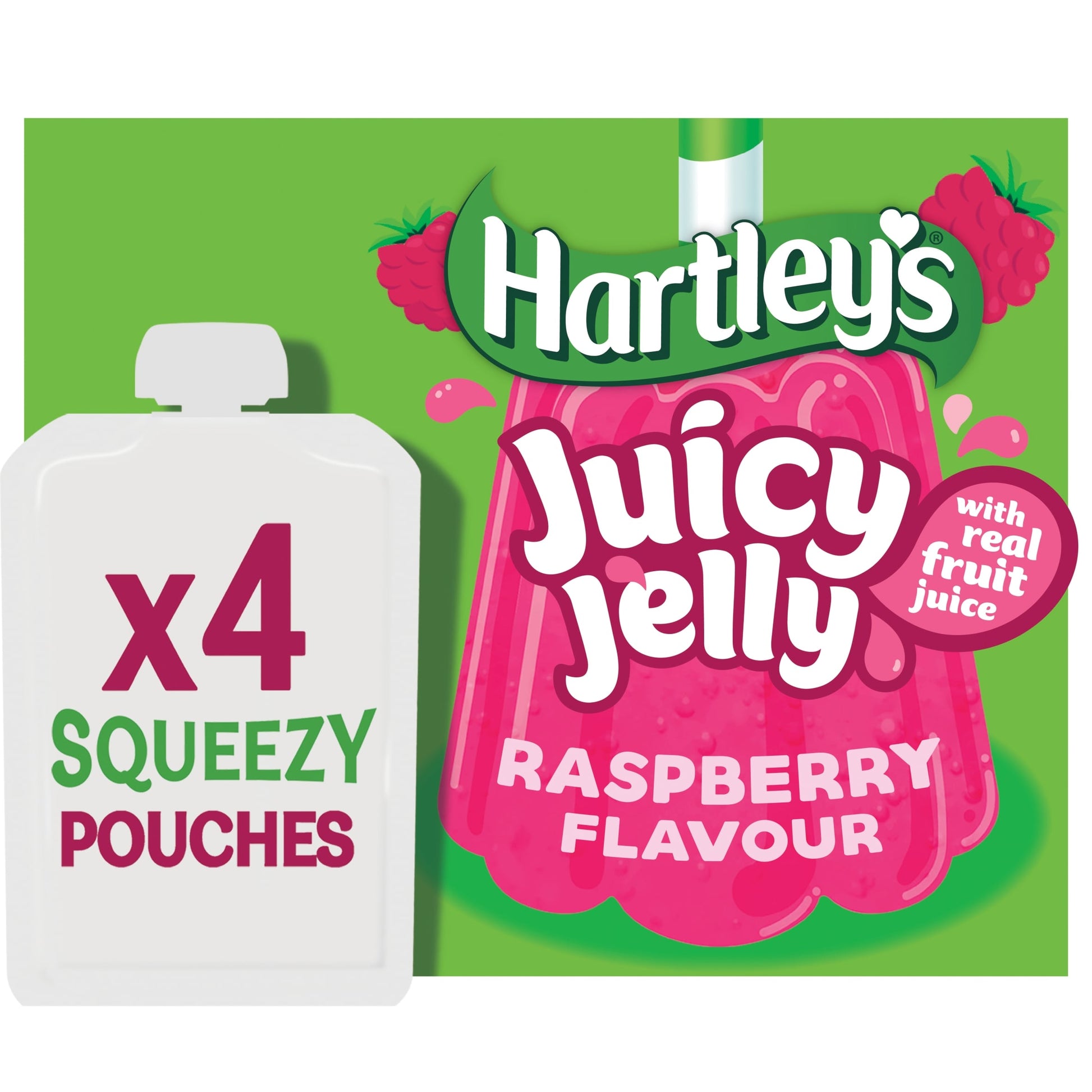 Hartley's Raspberry Jelly Pouch Multipack 4x90g — image 1