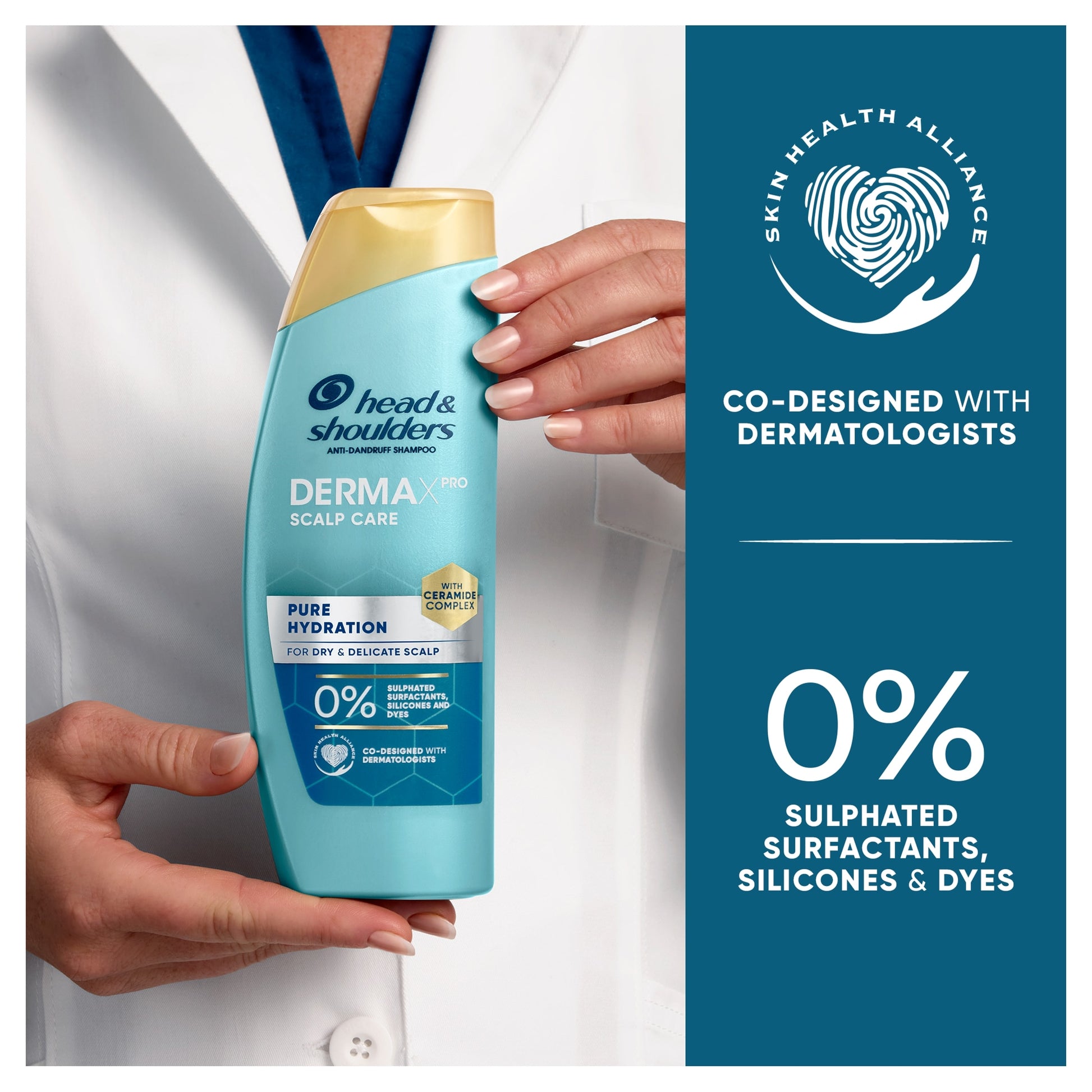 Head & Shoulders Anti- Dandruff Shampoo Derma X Pro Scalp Care Pure Hydration 300ml — image 2