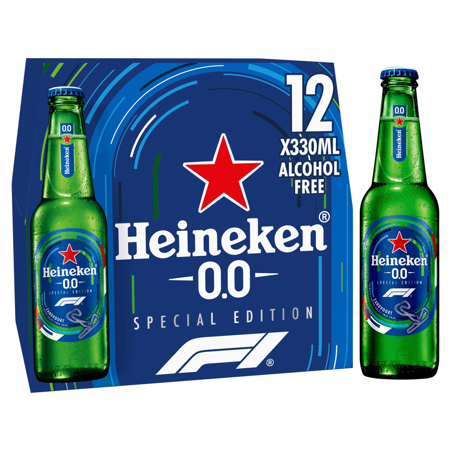 Heineken 0.0% Alcohol Free Lager Beer Bottle 12x330ml — image 1
