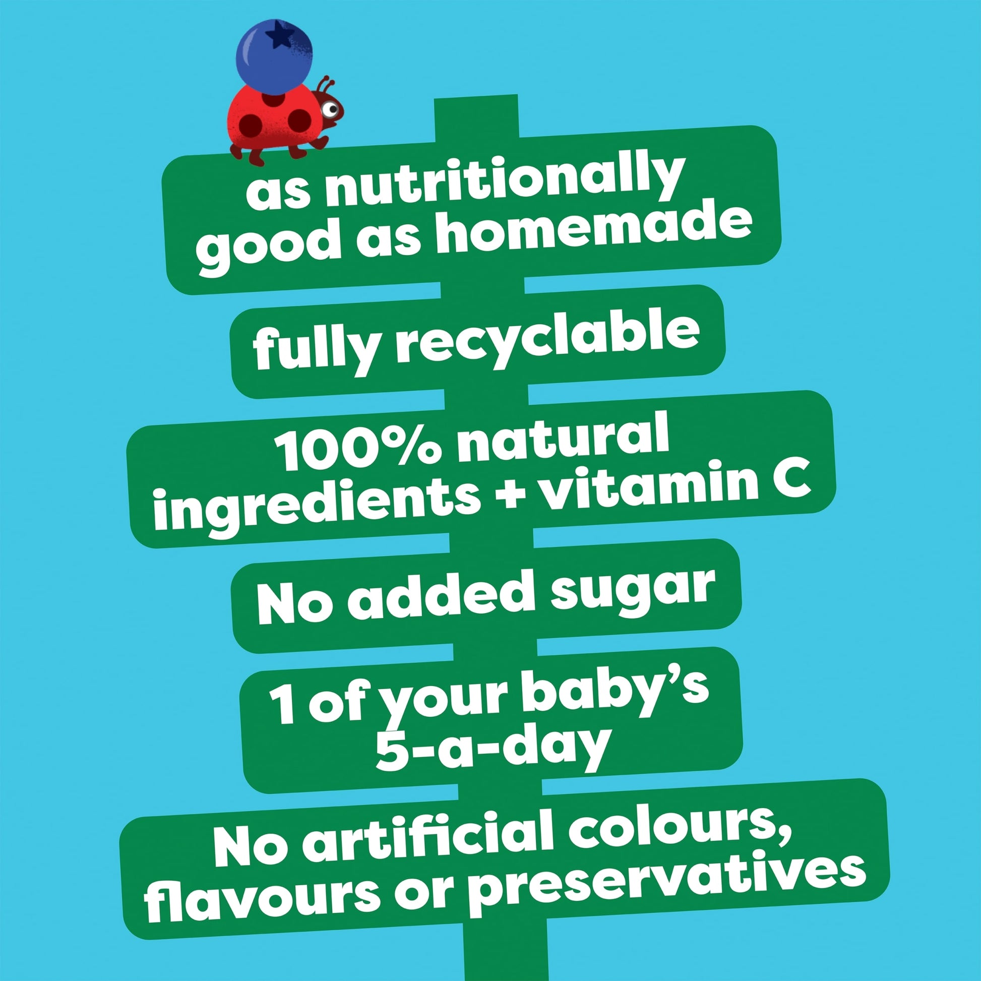 Heinz Apple & Blueberry Puree Baby Food Pouch 100g — image 2