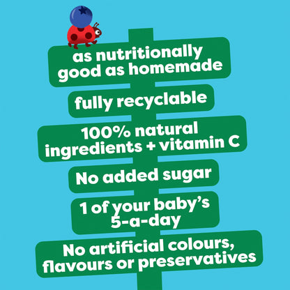 Heinz Apple & Blueberry Puree Baby Food Pouch 100g — image 2