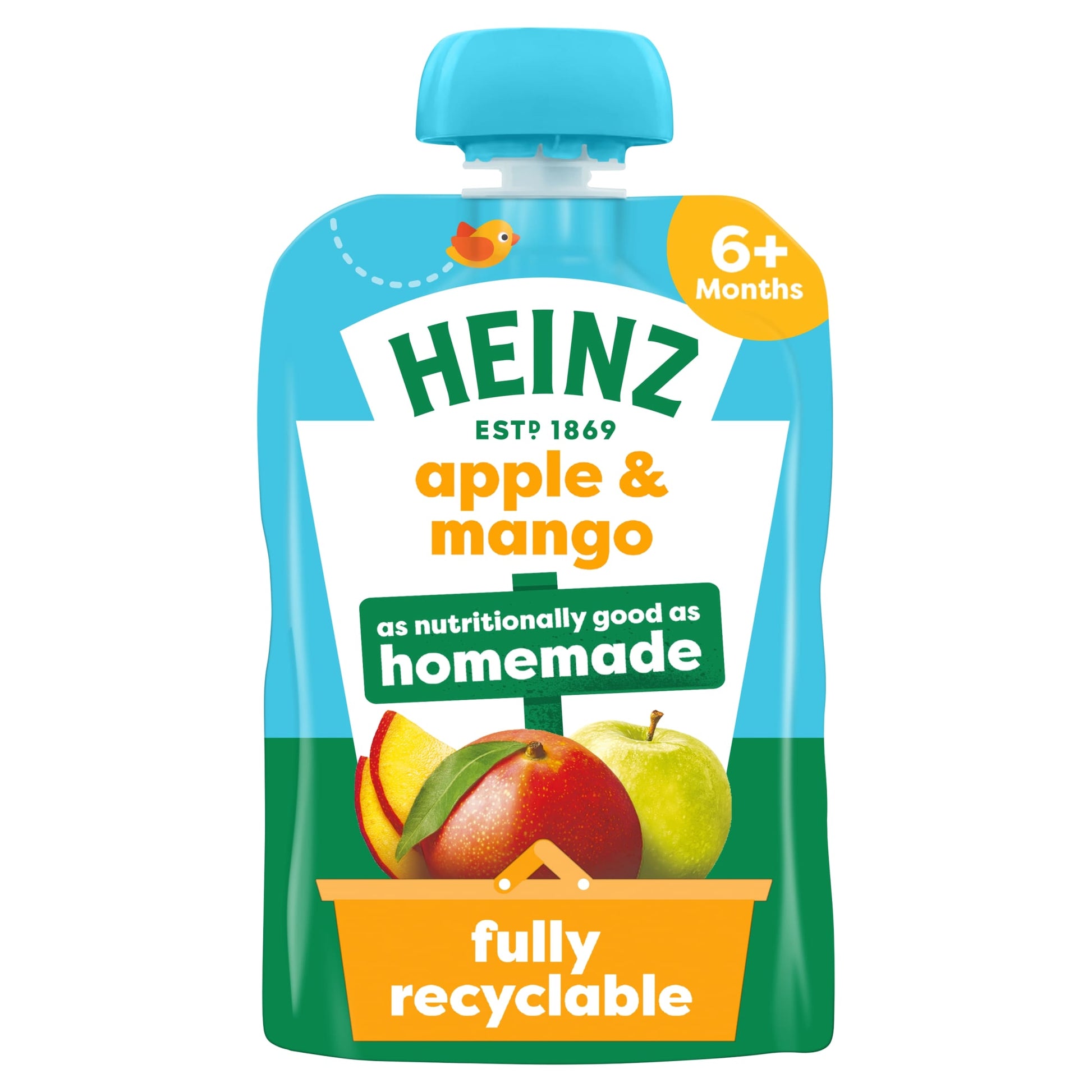 Heinz Apple & Mango Baby Food Fruit Puree Pouch 100g — image 1