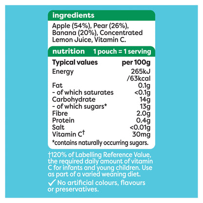 Heinz Apple, Pear & Banana Fruit Puree Pouch Baby Food 100g — image 5