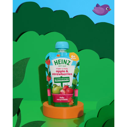 Heinz Apple & Strawberry Baby Food Fruit Puree Pouch 100g — image 3