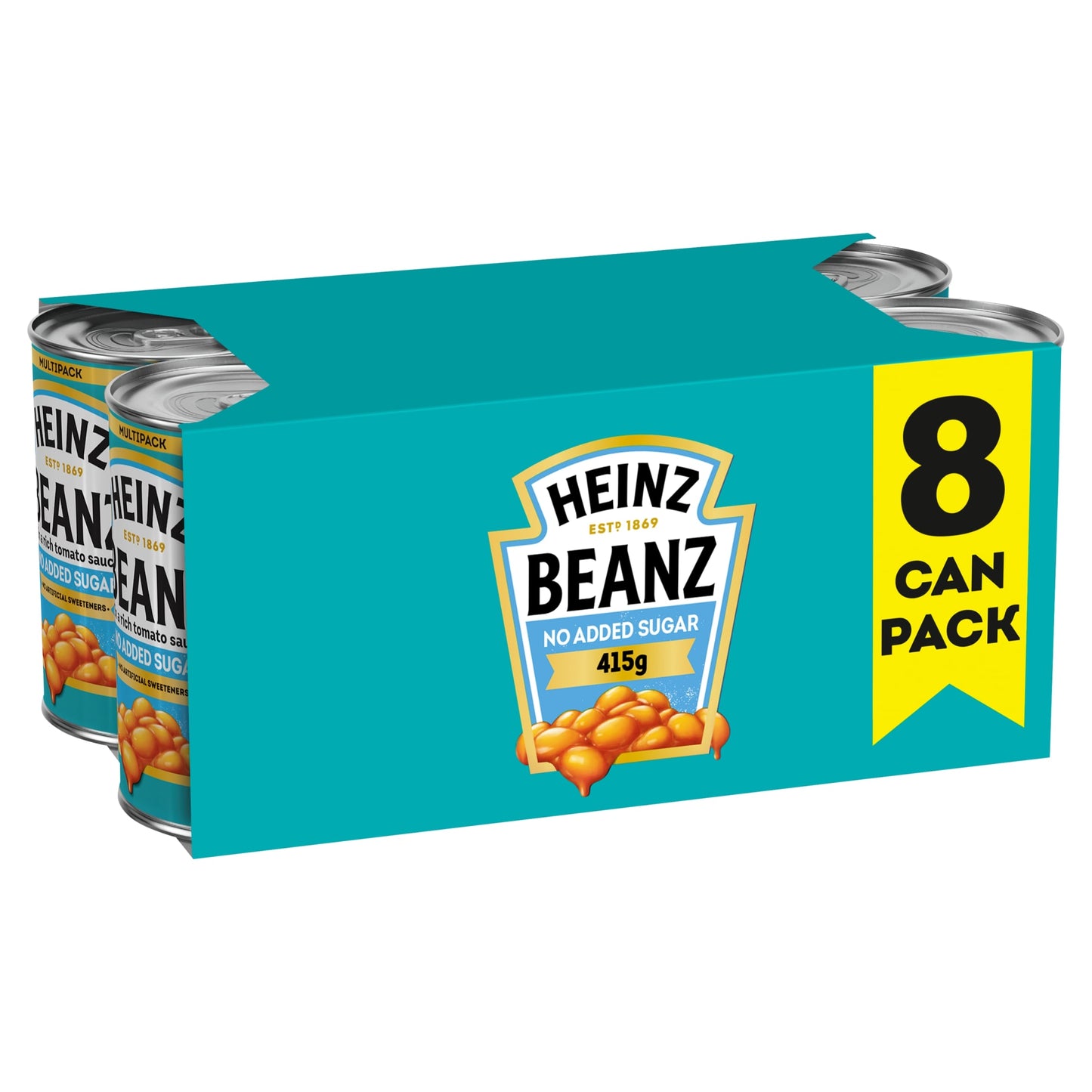 Heinz Baked Beans No Added Sugar 8 x 415g — image 1