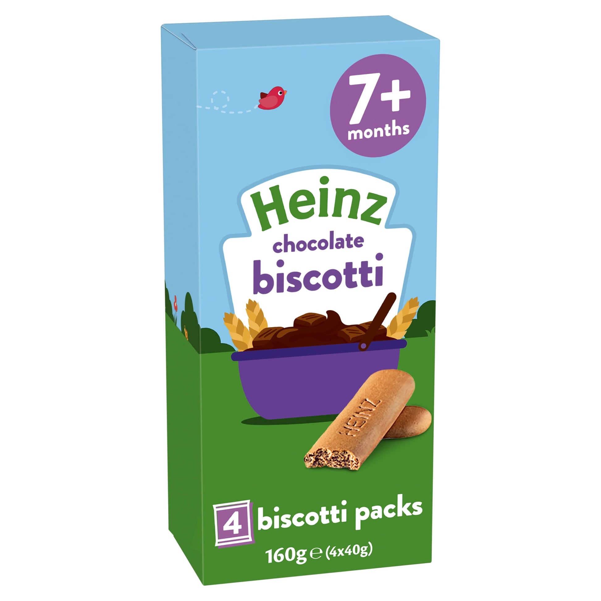 Heinz Chocolate Biscotti Baby Food Snack 7m+ 4x40g — image 1