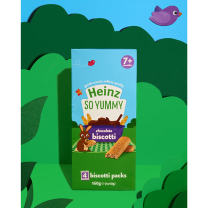Heinz Chocolate Biscotti Baby Food Snack 7m+ 4x40g — image 2