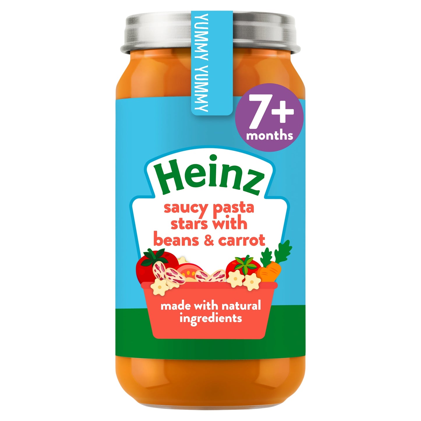 Heinz Pasta Stars with Beans & Carrot Baby Food Jar 200g — image 1