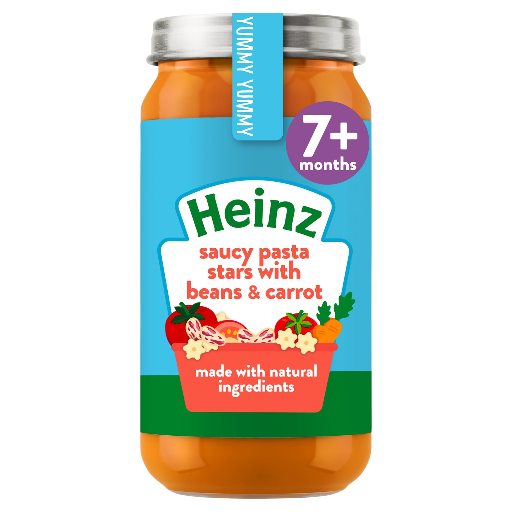 Heinz Pasta Stars with Beans & Carrot Baby Food Jar 200g — image 1