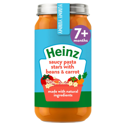 Heinz Pasta Stars with Beans & Carrot Baby Food Jar 200g — image 1