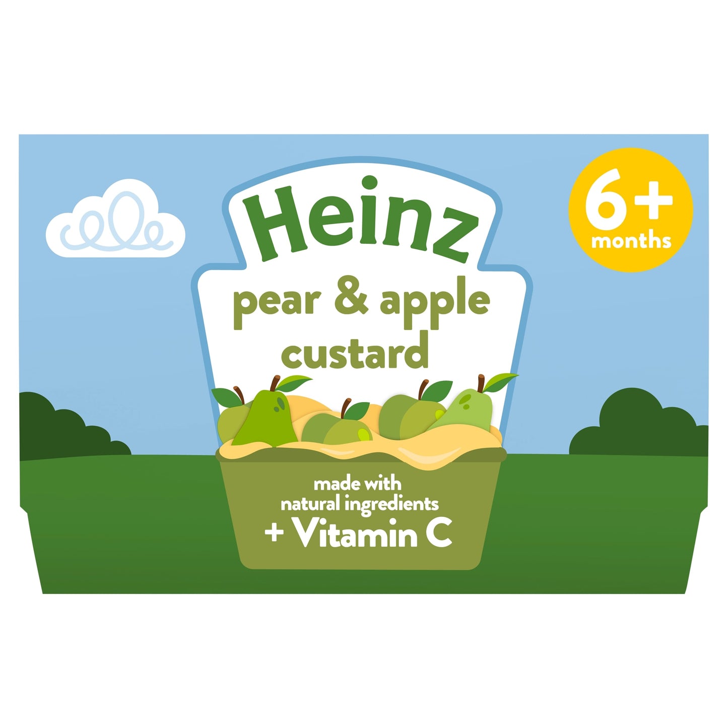 Heinz Pear & Apple Custard Baby Food 4 x 100g — image 1