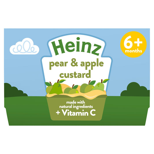 Heinz Pear & Apple Custard Baby Food 4 x 100g — image 1