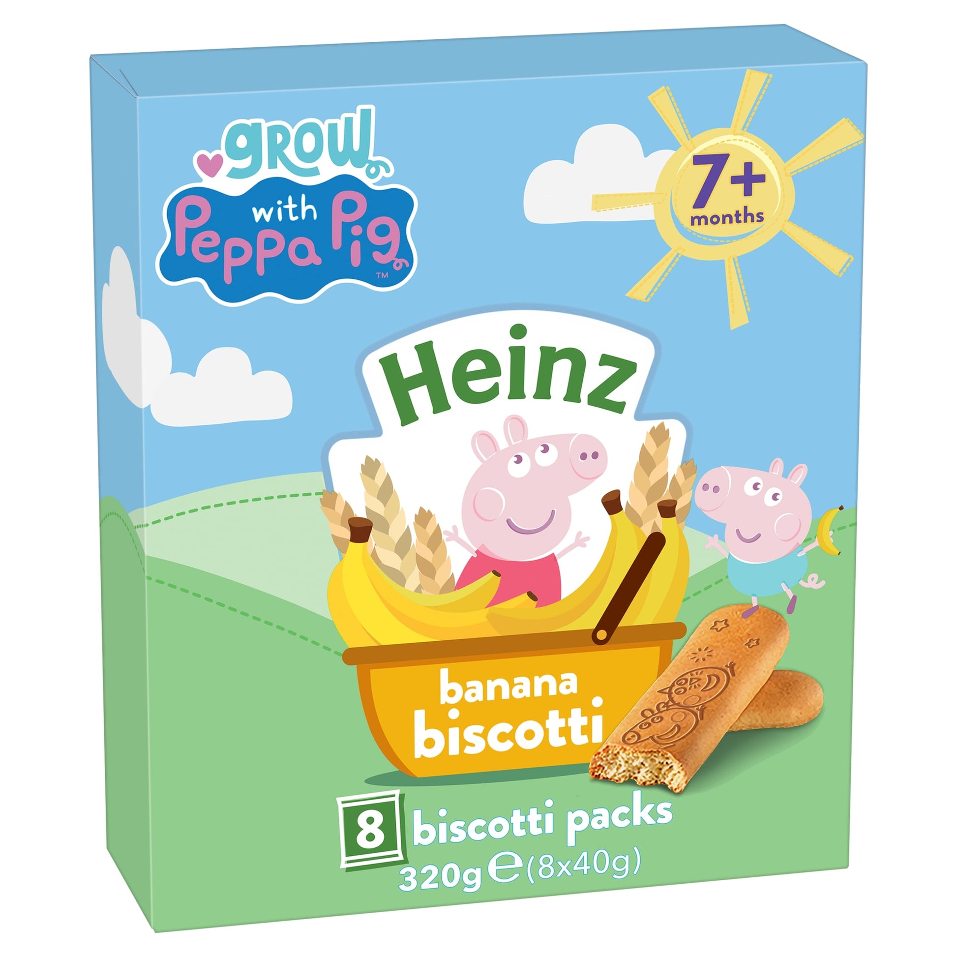Heinz Peppa Pig Banana Biscotti Baby Food Snack 7m+ 8x40g — image 1