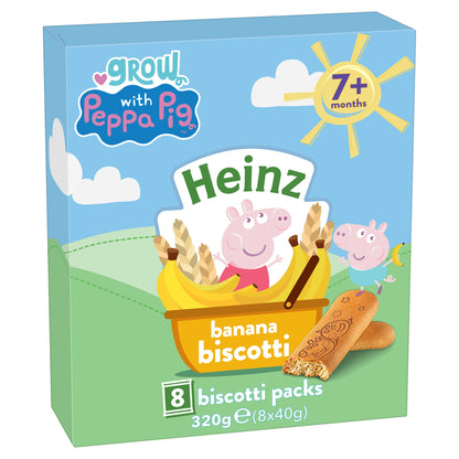 Heinz Peppa Pig Banana Biscotti Baby Food Snack 7m+ 8x40g — image 1