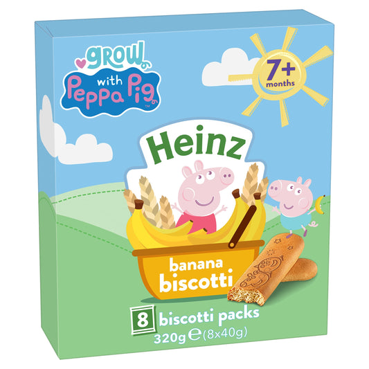 Heinz Peppa Pig Banana Biscotti Baby Food Snack 7m+ 8x40g — image 1