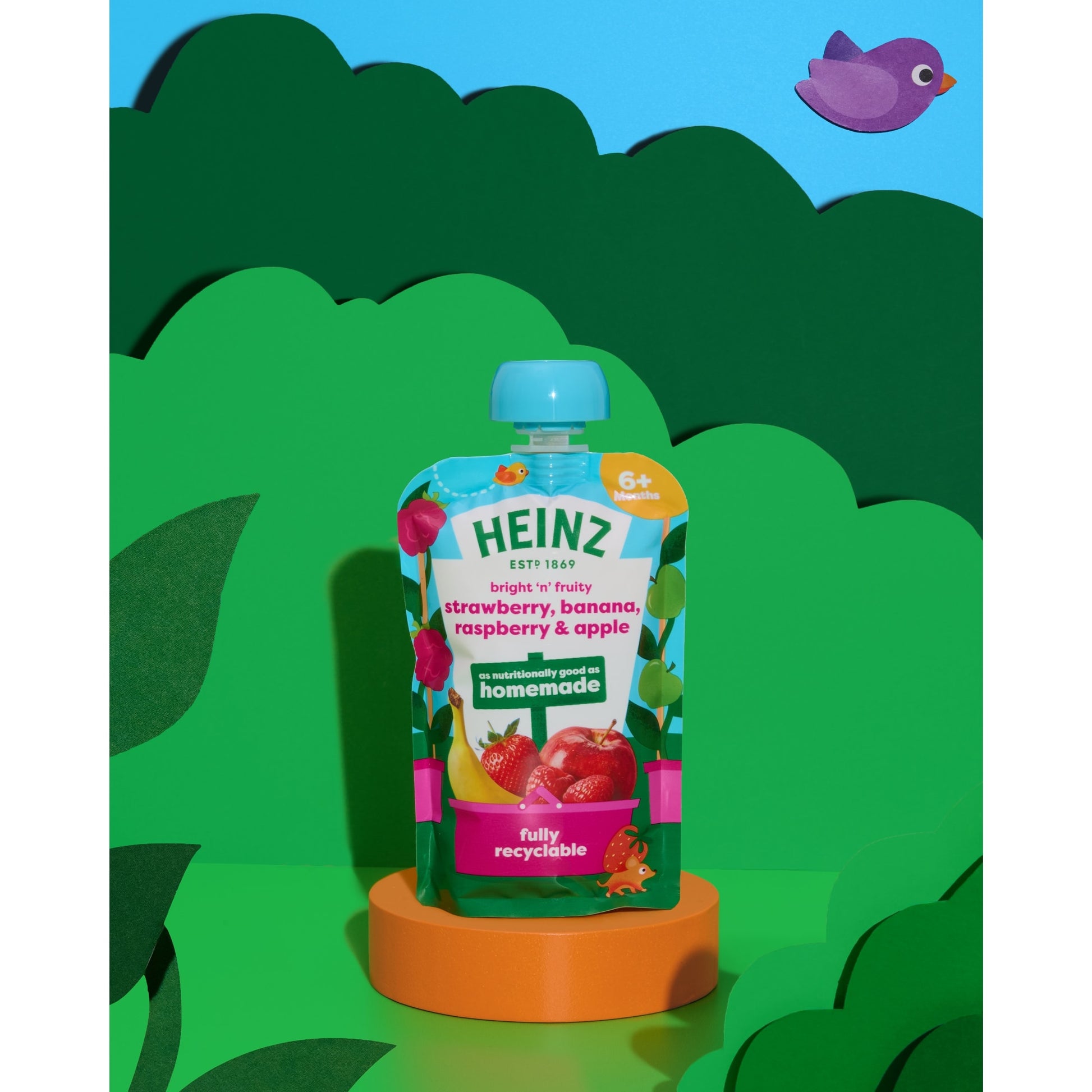 Heinz Strawberry, Raspberry & Banana Baby Food Fruit Puree Pouch 100g — image 3